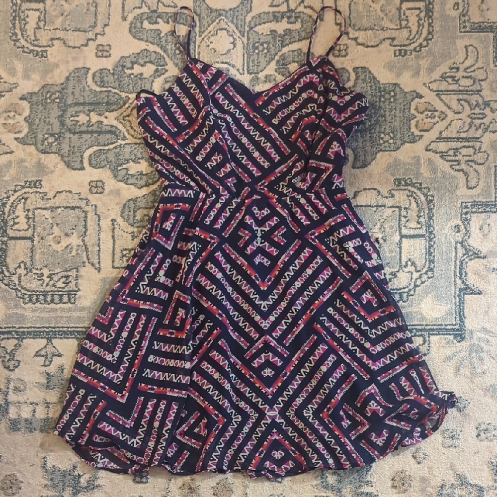 Fire Los Angeles Purple and Navy Spaghetti Strap Sundress
